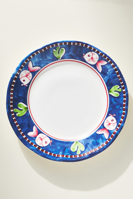 Vietri Melamine Campagna Pesce Dinner Plate In Blue