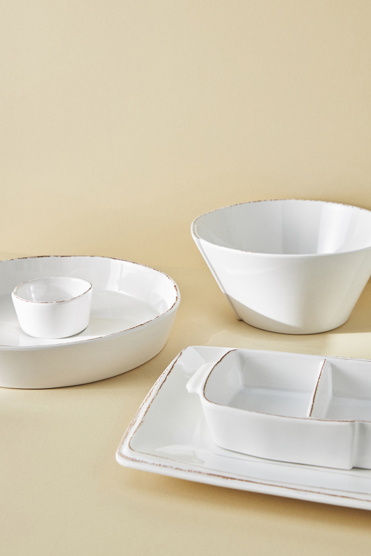 Vietri Melamine Lastra Three-Part Serving Bowl