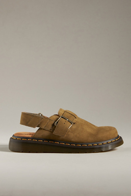 Dr. Martens' Tan Jorge Ii Patchwork Slingback Mules In Green