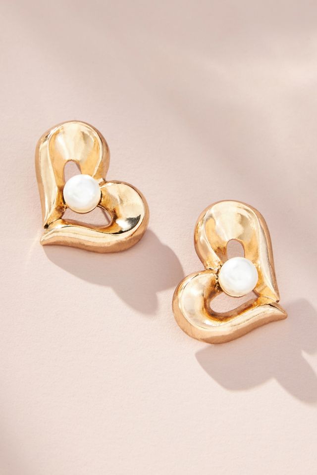 Heart Pearl Earrings | Anthropologie