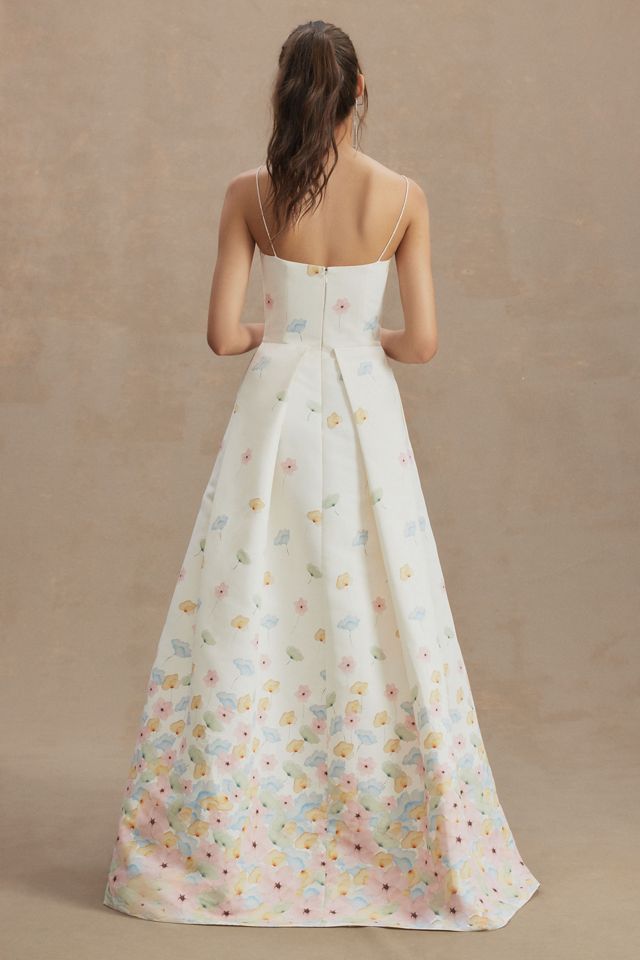 Sachin & Babi Beau Pleated Square-Neck Gown #2