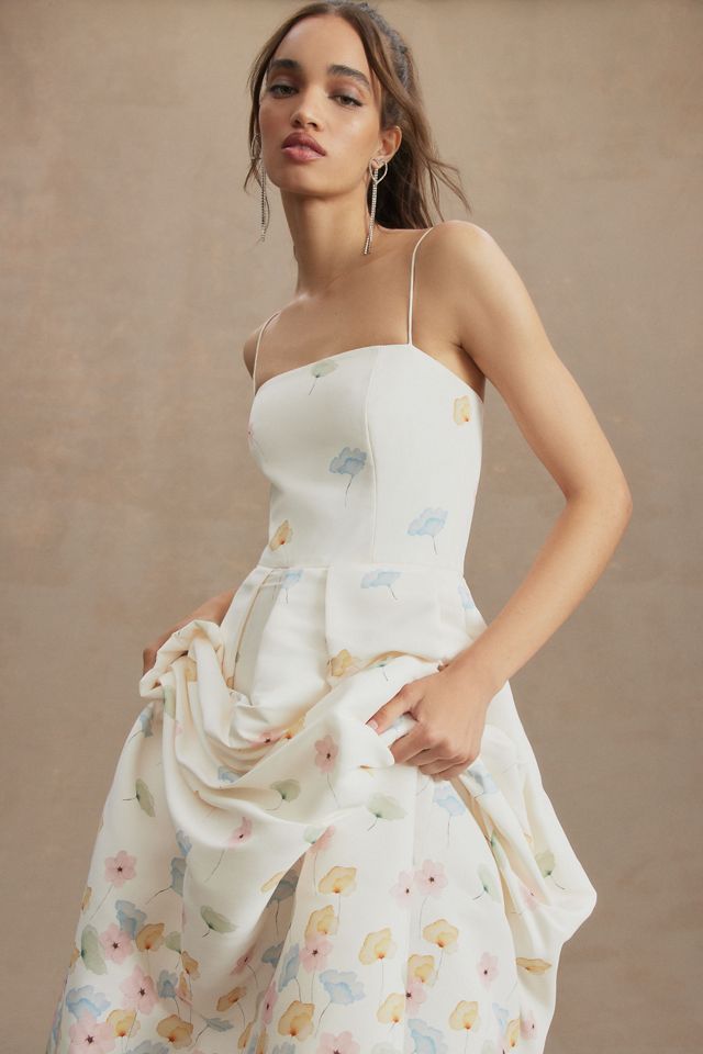 Sachin & Babi Beau Pleated Square-Neck Gown #1