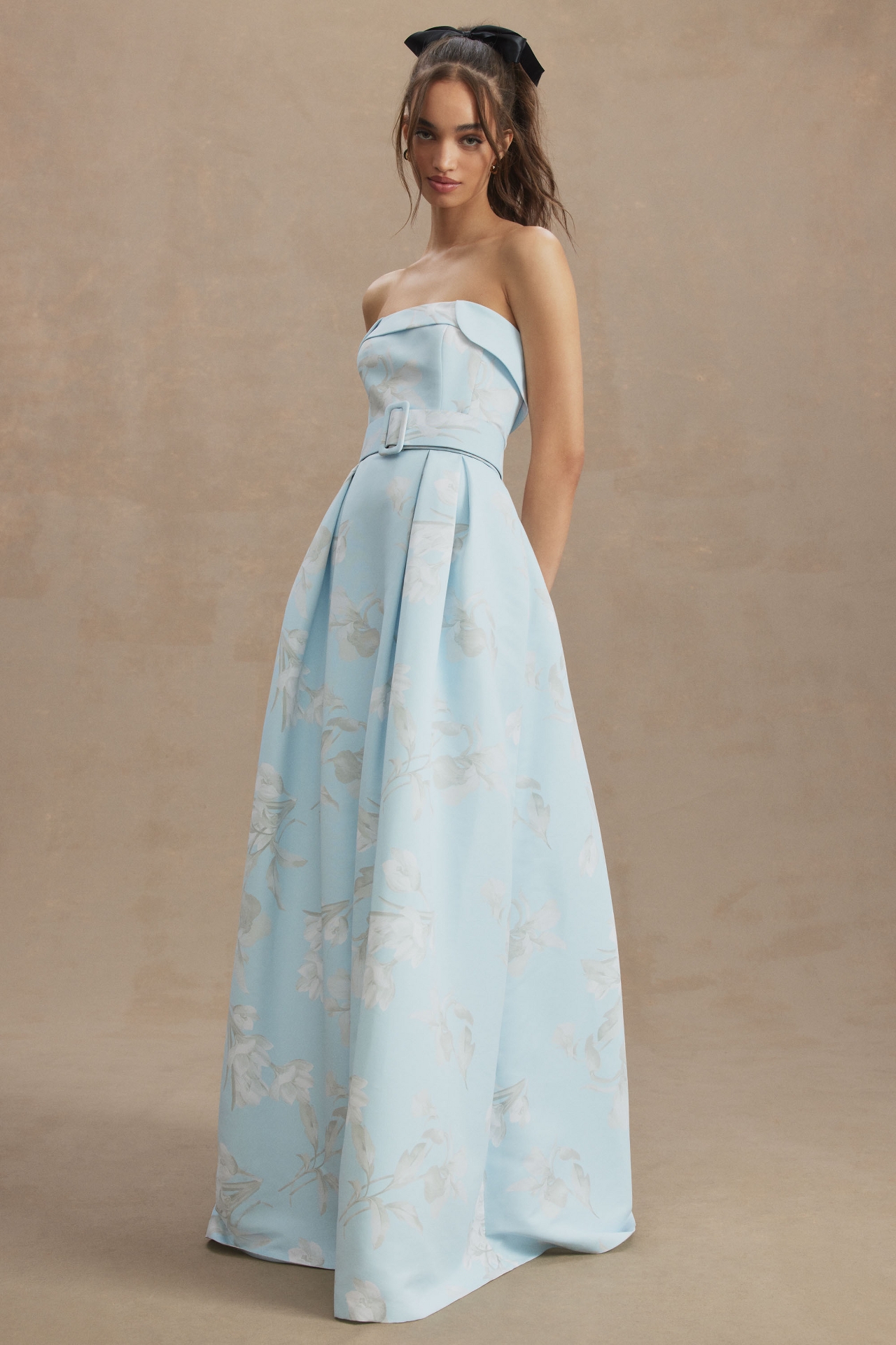 Sachin & Babi Brielle Strapless Belted Gown