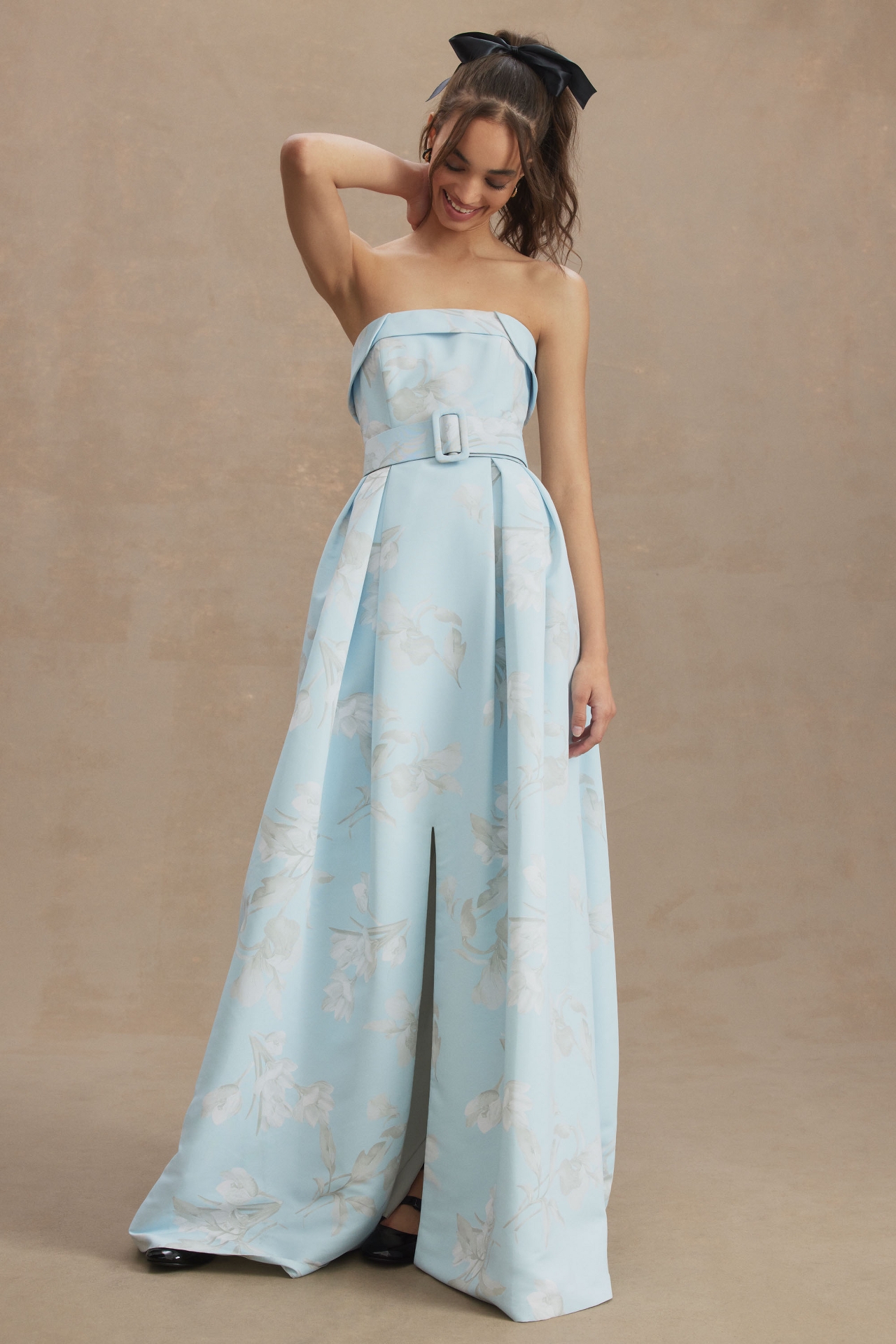 Sachin & Babi Brielle Strapless Belted Gown