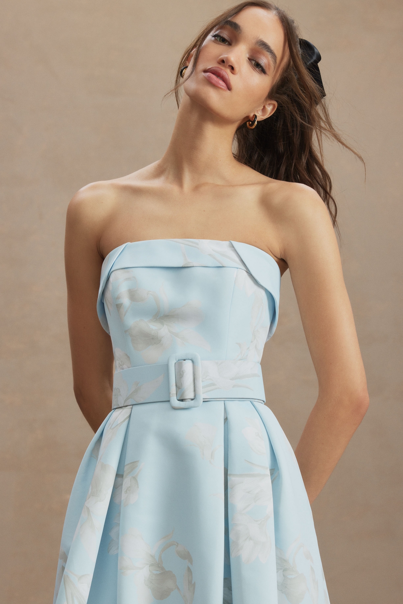 Sachin & Babi Brielle Strapless Belted Gown