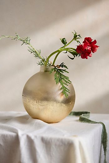 Frosted Metallic Bauble Vase