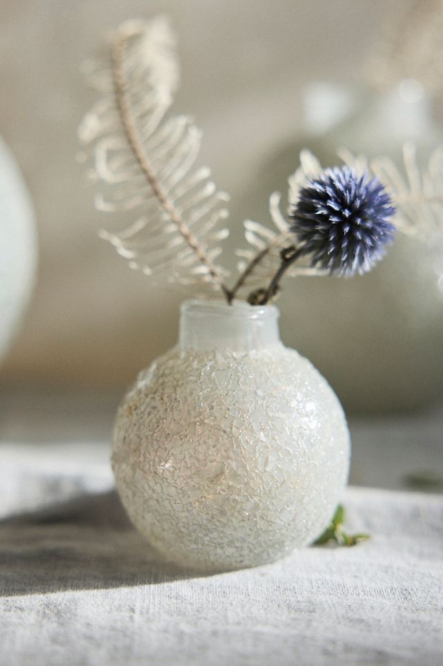 Colorful Crinkle Bauble Vases, Set of 2 White #3