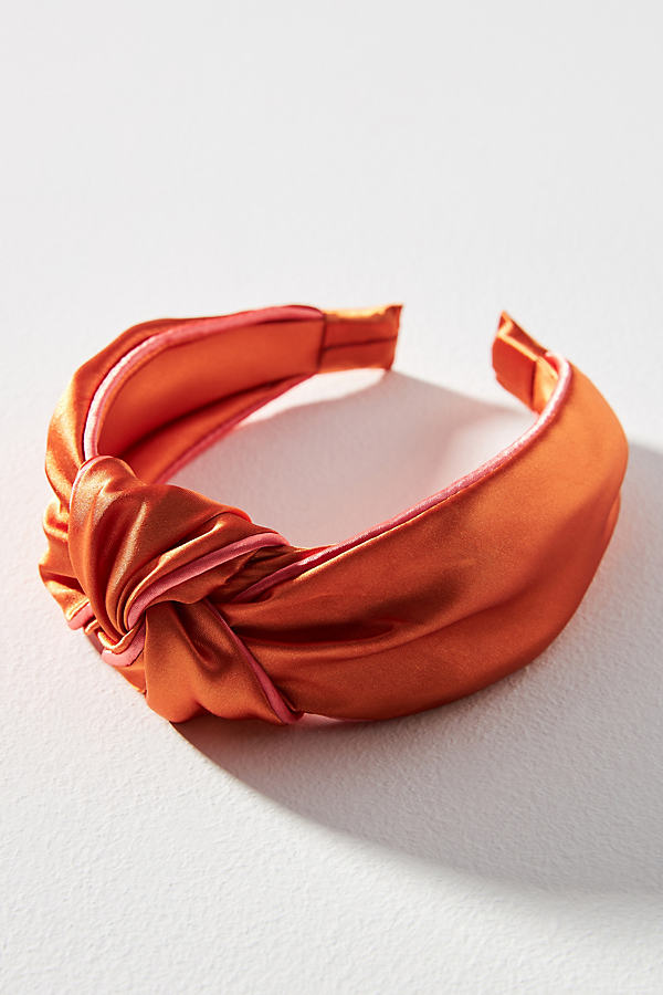 By Anthropologie Everly Knot Headband In Orange