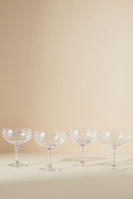 The Vintage List Crystal Coupe Glasses, Set of 4