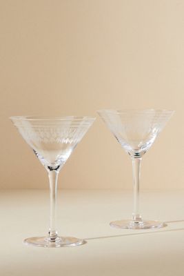 The Vintage List Crystal Martini Glasses, Set of 2