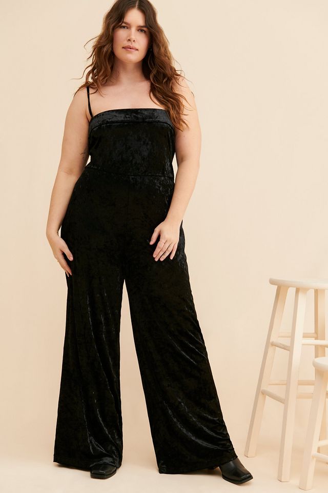 Anthropologie velvet jumpsuit online