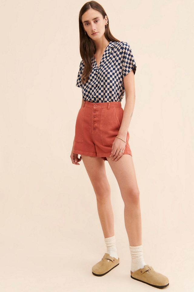 Cloth & Stone High Rise Button-Up Shorts #3