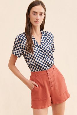 Cloth & Stone High Rise Button-Up Shorts