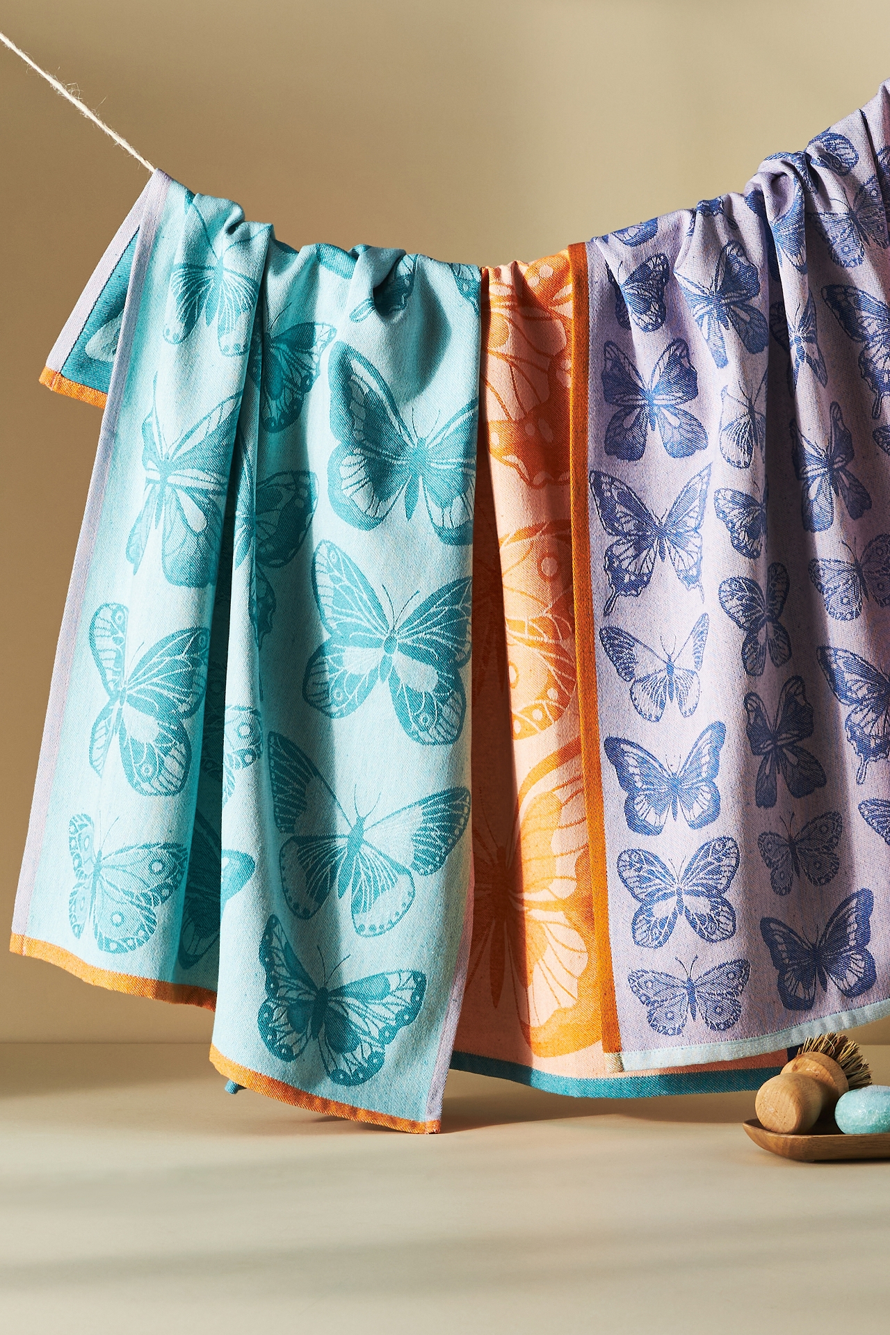 Butterfly Jacquard Dish Towels, Set of 3