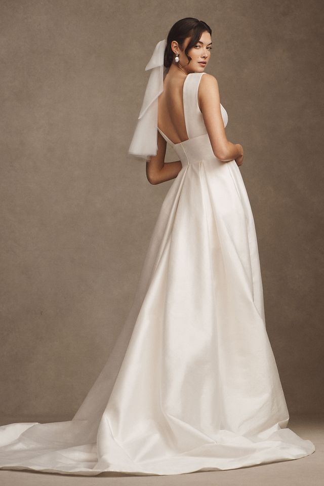 Wtoo by Watters Sami Plunge A-Line Satin Wedding Gown #1