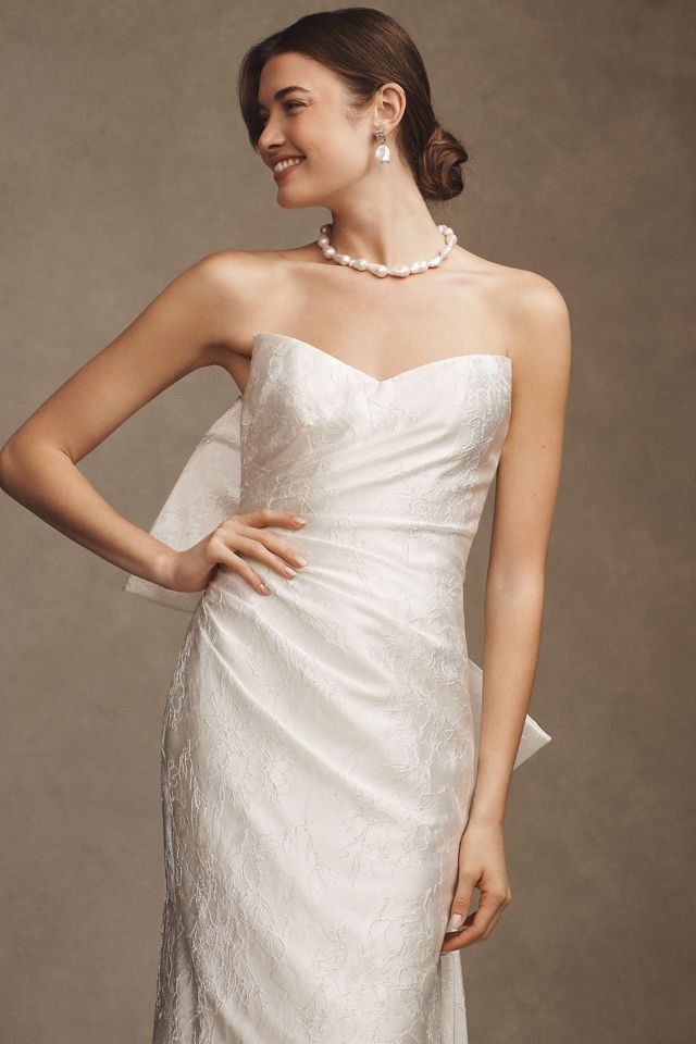 Wtoo by Watters Callahan Sweetheart Draped Jacquard Column Wedding Gown