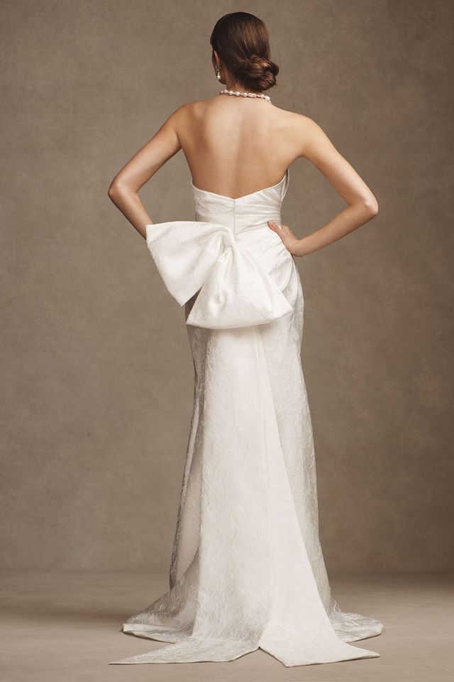 Wtoo by Watters Callahan Sweetheart Draped Jacquard Column Wedding Gown #3