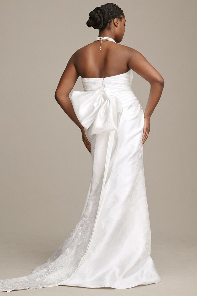 Wtoo by Watters Callahan Sweetheart Draped Jacquard Column Wedding Gown #6