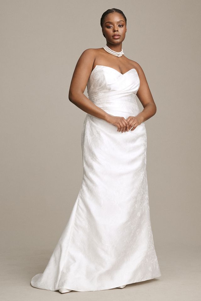 Wtoo by Watters Callahan Sweetheart Draped Jacquard Column Wedding Gown #7