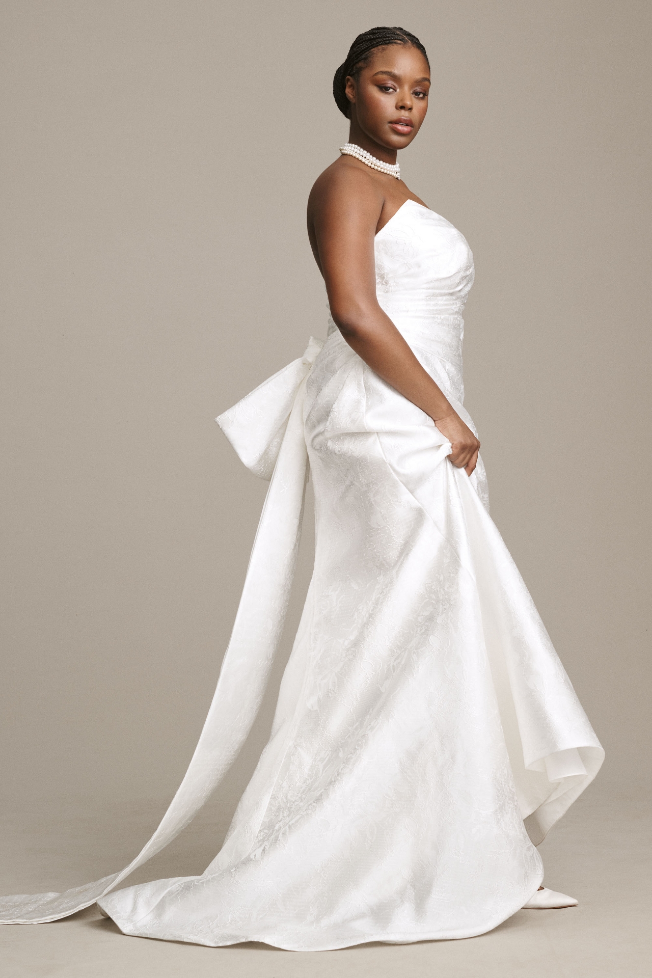 Wtoo by Watters Callahan Sweetheart Draped Jacquard Column Wedding Gown