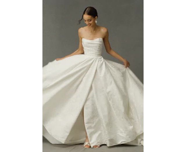Wtoo by Watters Phoebe Strapless Draped A-Line Wedding Gown | Anthropologie
