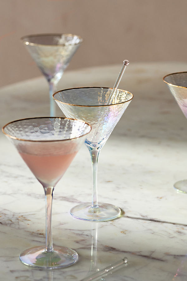 Zaza Lustered Martini Cocktail Glasses, Set of 4