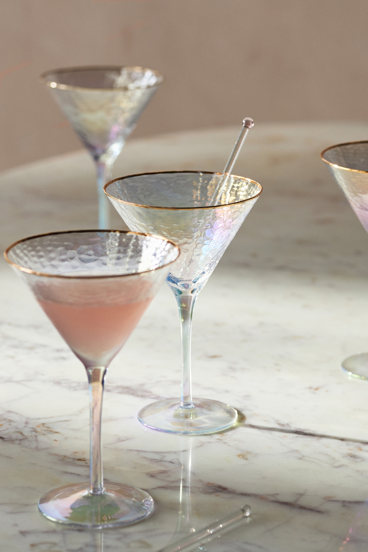 Zaza Lustered Martini Glasses, Set of 4