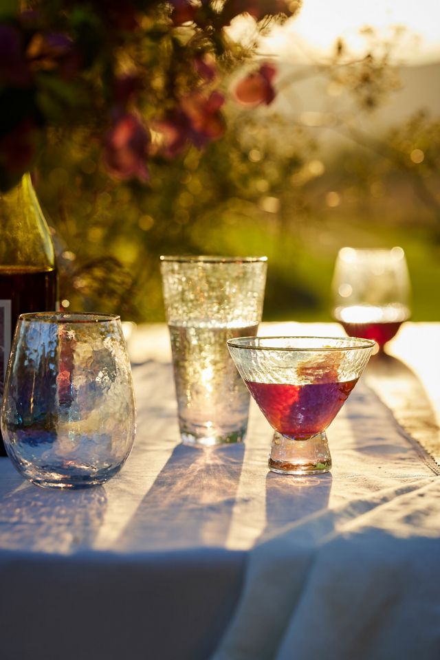 Zaza Lustered Stemless Martini Glasses, Set of 4 #1