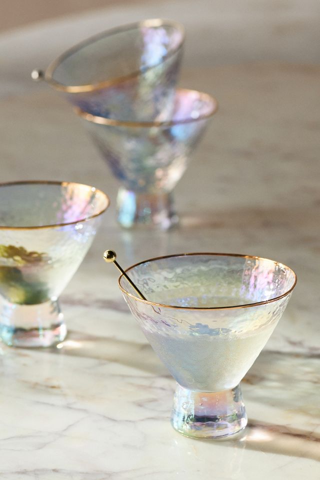 Zaza Lustered Martini Glasses, Set of 4