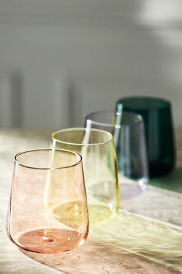 Morgan Stemless Wine Glasses, Set of 4 clear