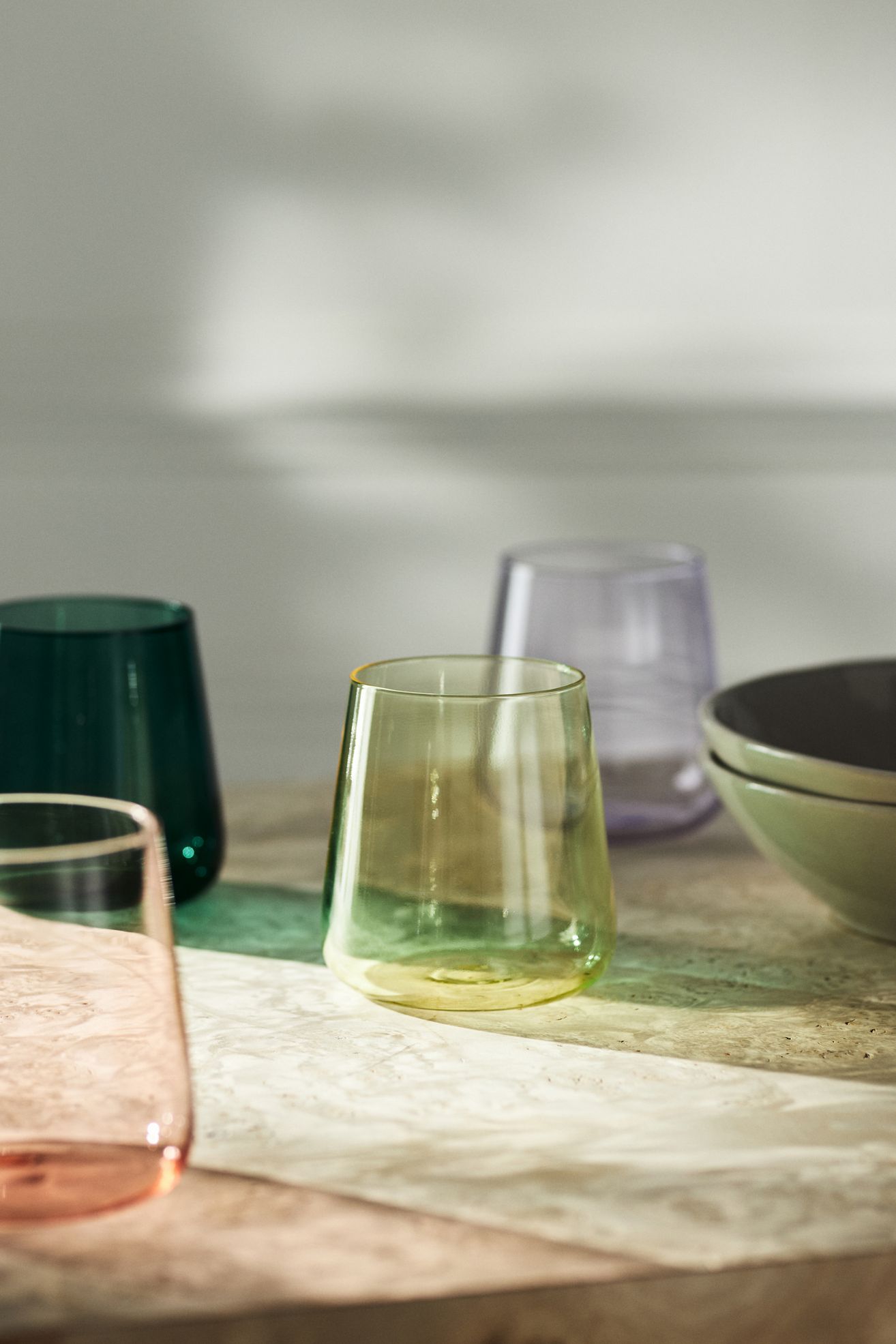 Morgan Stemless Wine Glasses, Set of 4 - Quartz Tones, Standard, Set Of 4