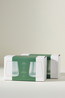 Anthropologie Morgan Stemless Wine Glasses, Set Of 4