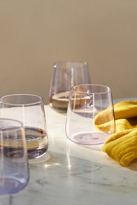 Morgan Stemless Wine Glasses, Set of 4 (Clear)