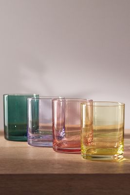 Anthropologie Morgan Double Old Fashioned Glasses, Set Of 4