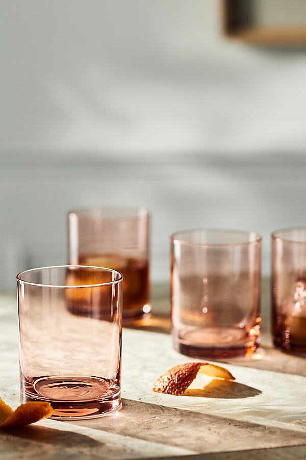 Anthropologie Morgan Double Old Fashioned Glasses, Set Of 4 In Brown