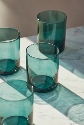 Anthropologie Morgan Dof Whiskey Glasses, Set Of 4 In Green