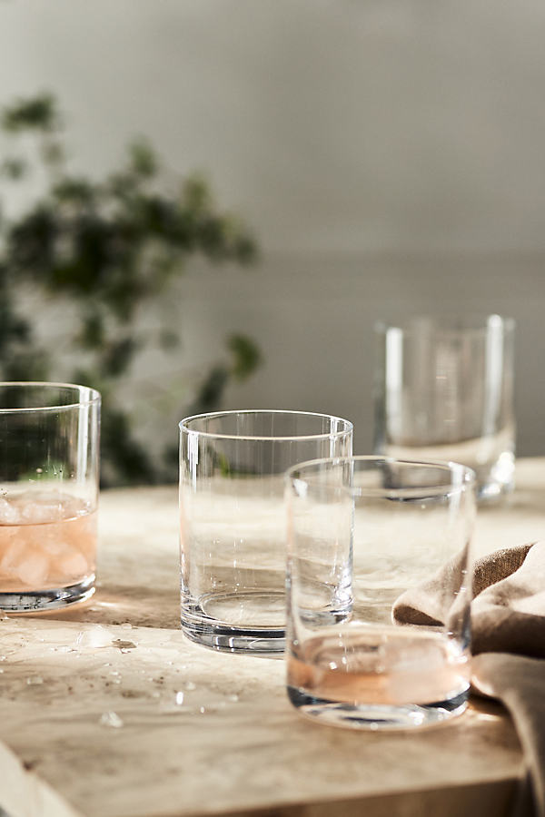 Anthropologie Morgan Double Old Fashioned Glasses, Set Of 4 In White
