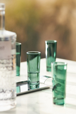 Anthropologie Morgan Shot Glasses, Set Of 4 In Green