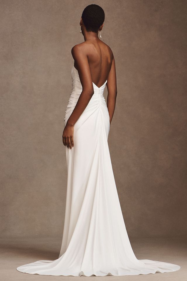 BHLDN Simone Strapless Bustier Ruched Wedding Gown #2
