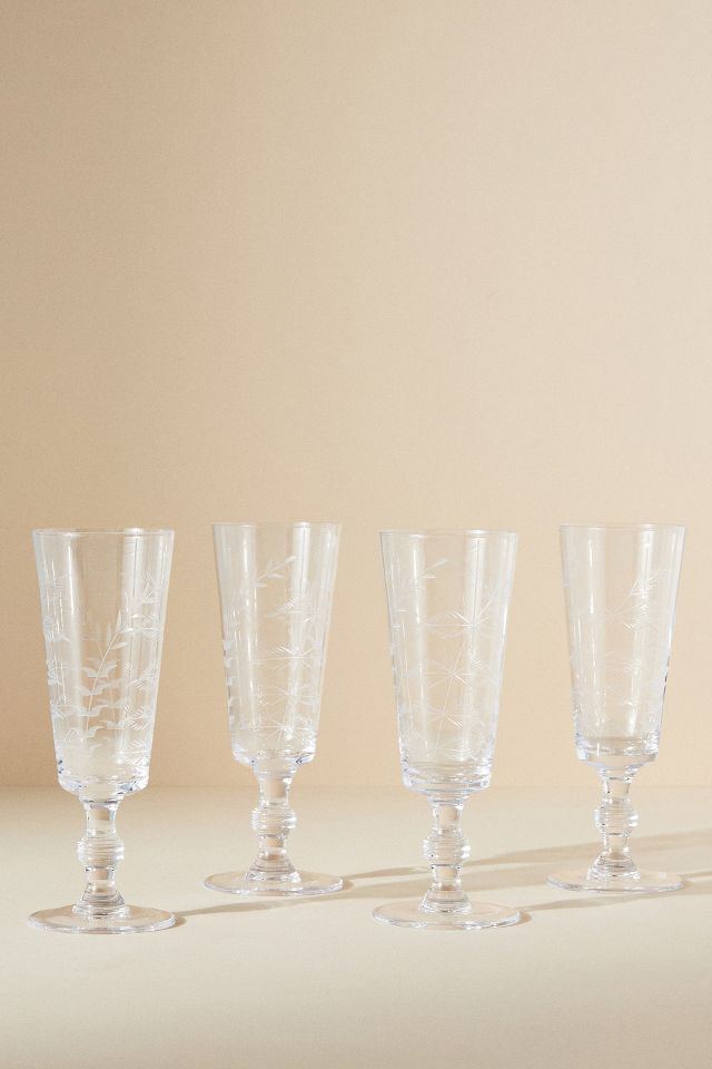 Etched Fern Crystal Wine Glasses- the Vintage List