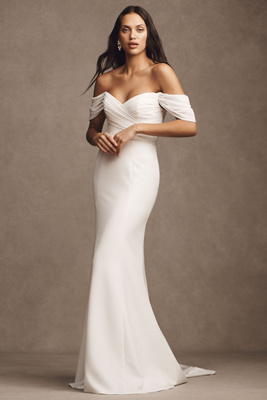 Jenny by Jenny Yoo Kate Fit-and-Flare Gown With Removable Sleeves