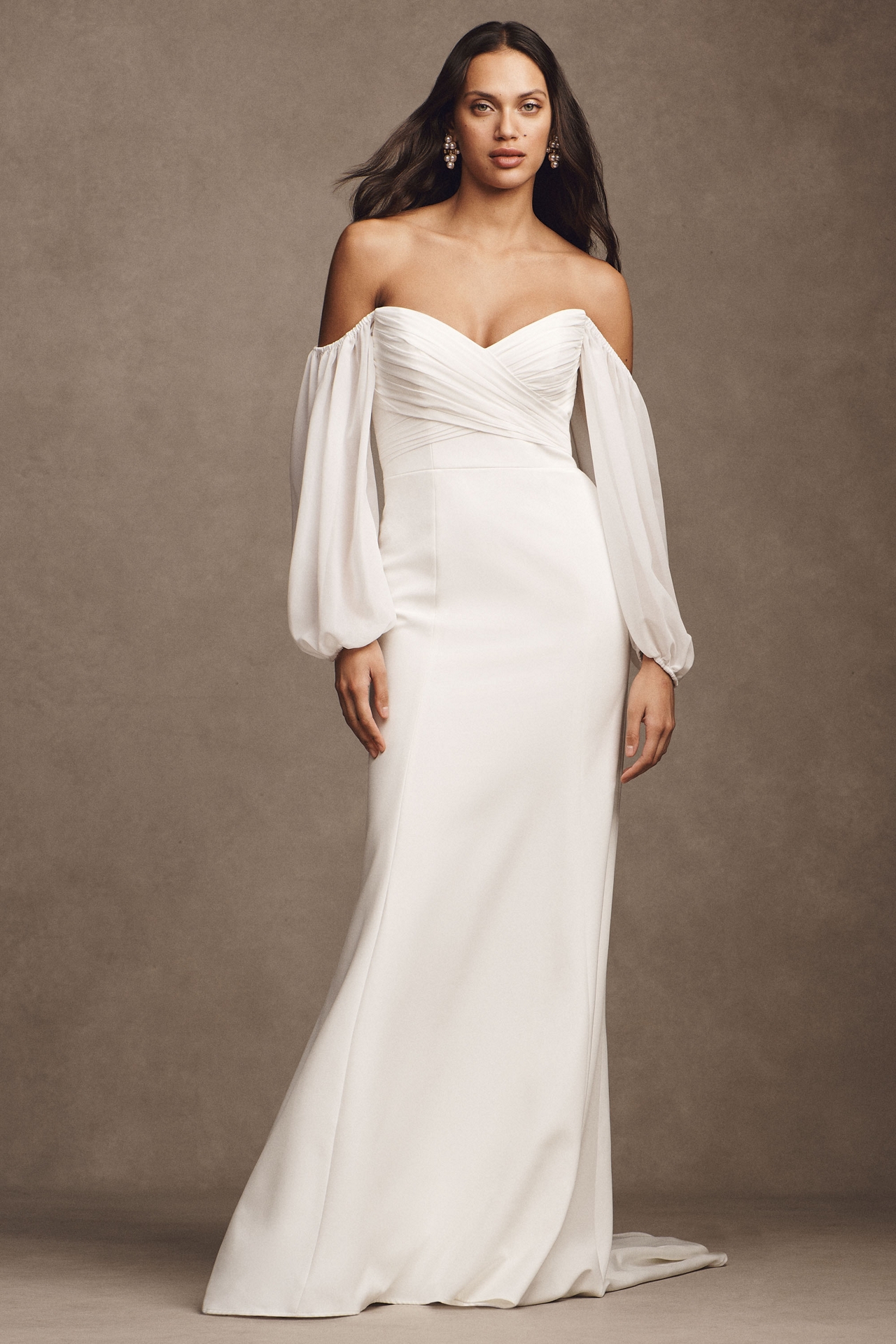 Jenny by Yoo Kate Fit-and-Flare Gown With Removable Sleeves