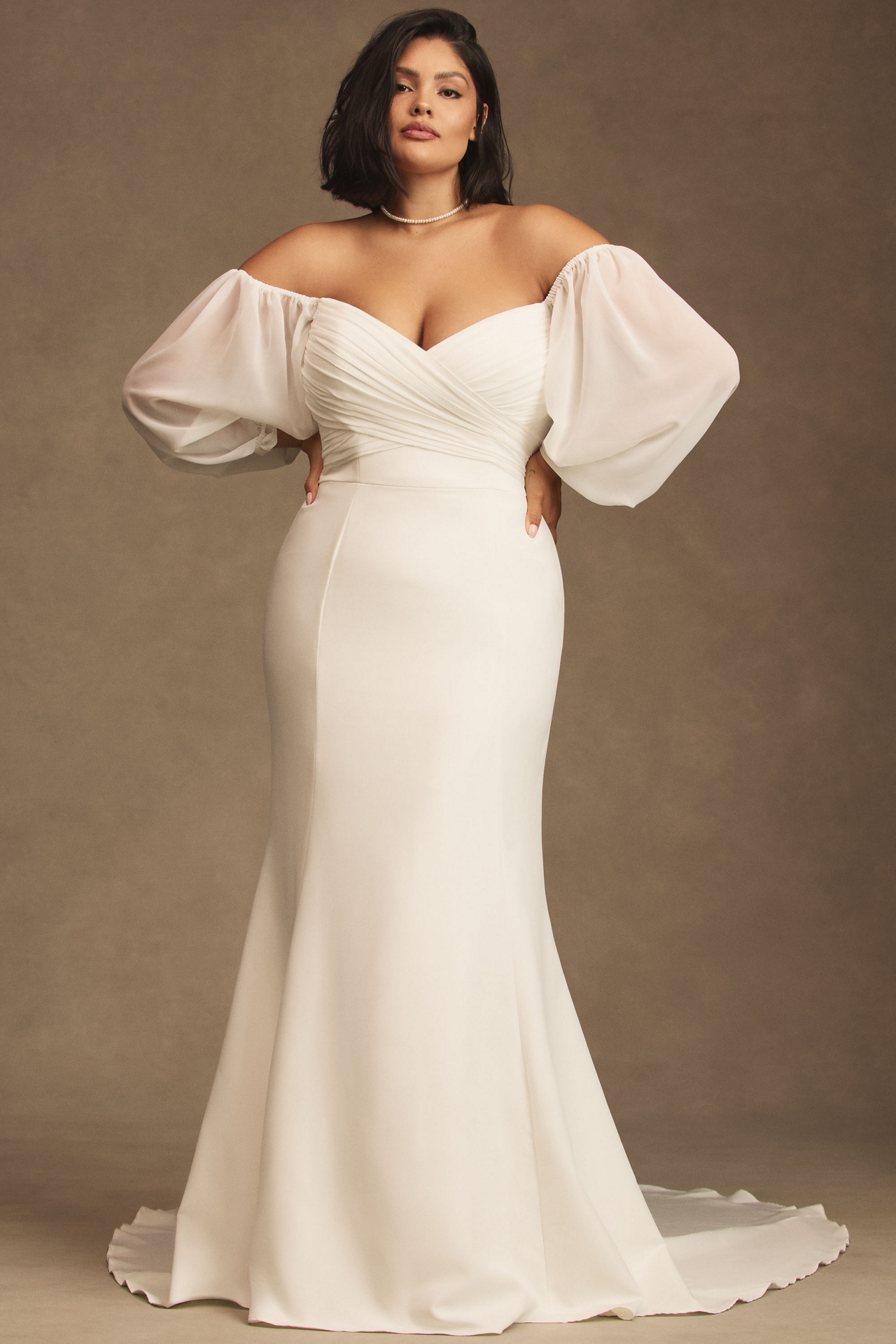 Jenny by Yoo Kate Fit-and-Flare Gown With Removable Sleeves