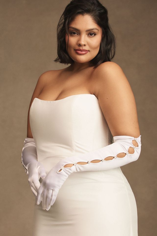 Jenny by Jenny Yoo Catalina Strapless Cape Gown #7