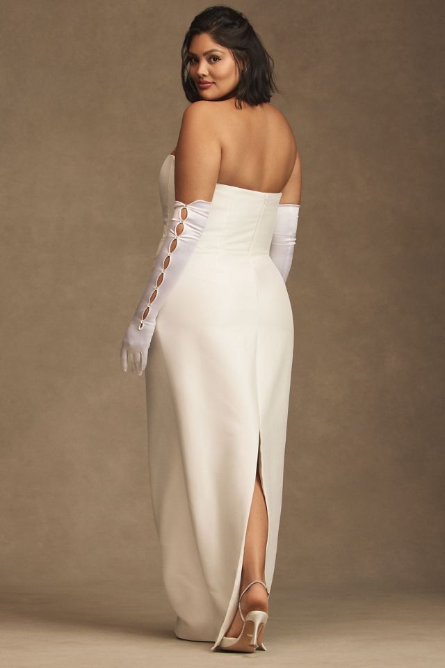 Jenny by Jenny Yoo Catalina Strapless Cape Gown #8