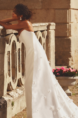 Jenny by Jenny Yoo Catalina Strapless Cape Gown