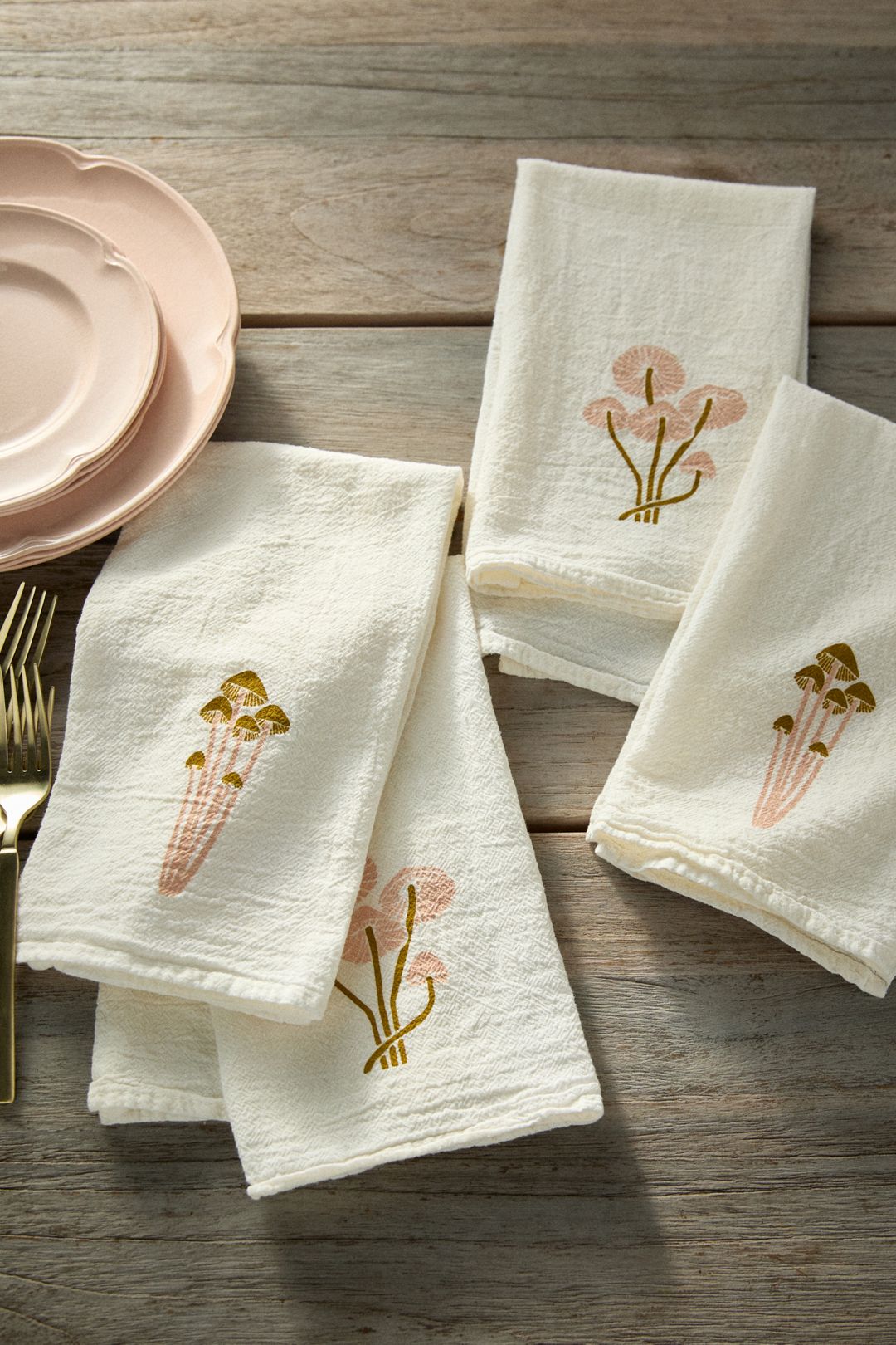 Forest Mushroom Napkins, Set of 4 - Multi, One Size