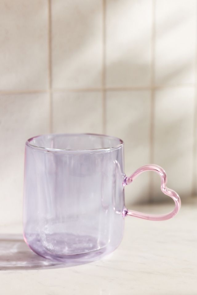 Borosilicate Cup in Light Blue/Pink