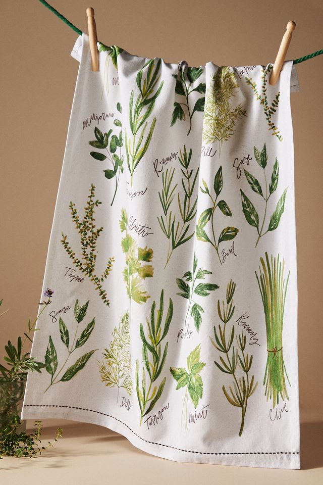 Thyme and Sage Cotton Kitchen Towels