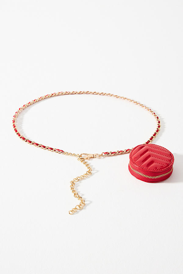 By Anthropologie Coin Purse Chain Belt In Red